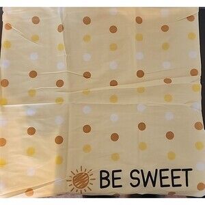 18" x 18" Decorative Pillow Case "Be Sweet" Yellow NEW